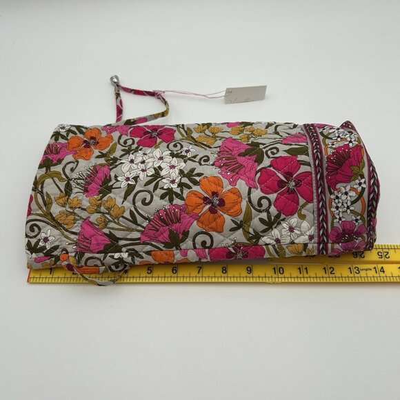 VERA BRADLEY Cheers to You Wine Bag Tea Garden Floral Gray Pink Cotton Tote - Picture 4 of 10